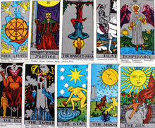 Load image into Gallery viewer, 1960s Merrimack Complete Set of Tarot Cards with box, leaflet &amp; guide sheet

